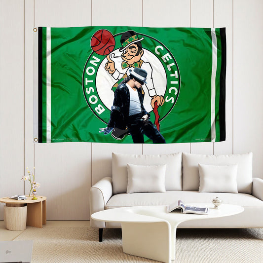 Michael Jackson X Boston Celtics Flag Custom Image