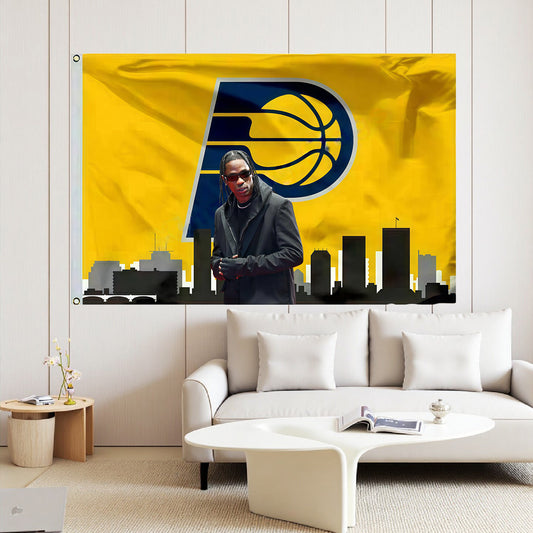 Travis Scott X Indiana Pacers Moden Flag Custom Image