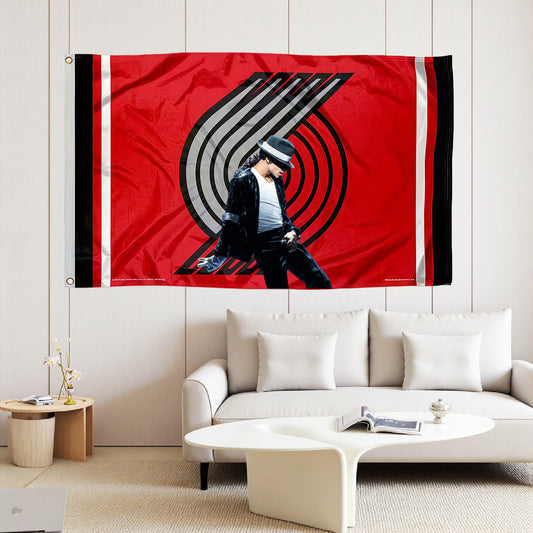 Michael Jackson X Portland Trail Blazers Classic Flag Custom Image