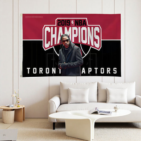 Travis Scott X Toronto Raptors Champion Flag Custom Image