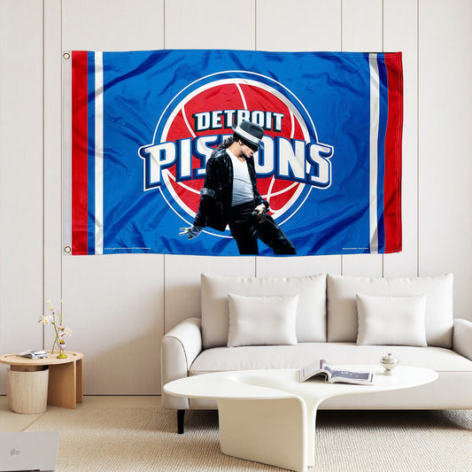 Michael Jackson X Detroit Pistons Blue Flag Custom Image