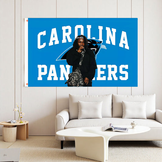 Kendrick Lamar X Carolina Panthers Blue Flag Custom Image