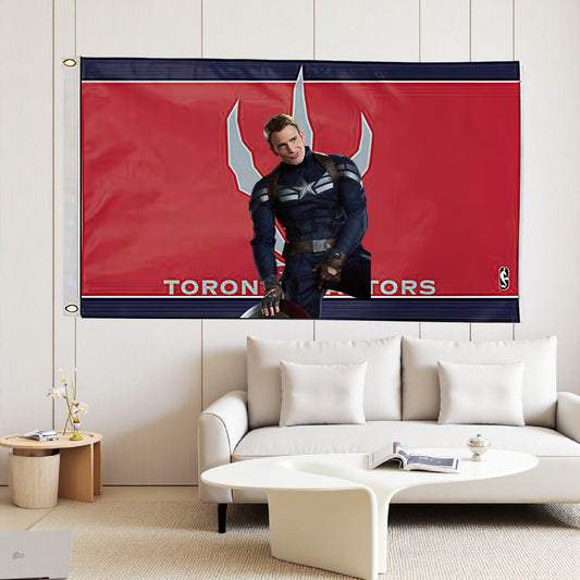 Captain America X Toronto Raptors Classic Flag Custom Image