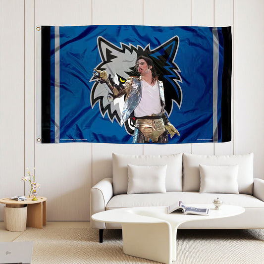 Michael Jackson X Minnesota Timberwolves Classic Flag Custom Image