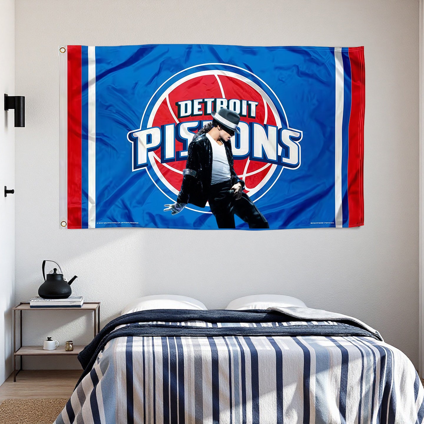 Detroit Pistons Blue Flag Custom Image