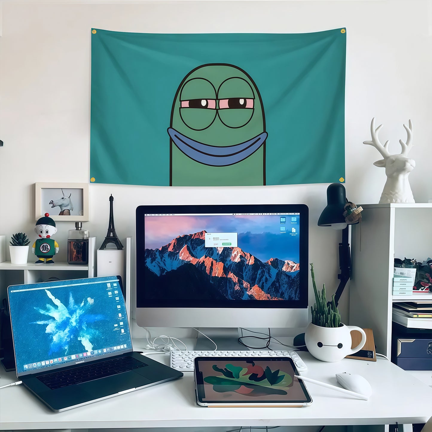 Baked Funny Cartoon Tapestry Flag Custom Image