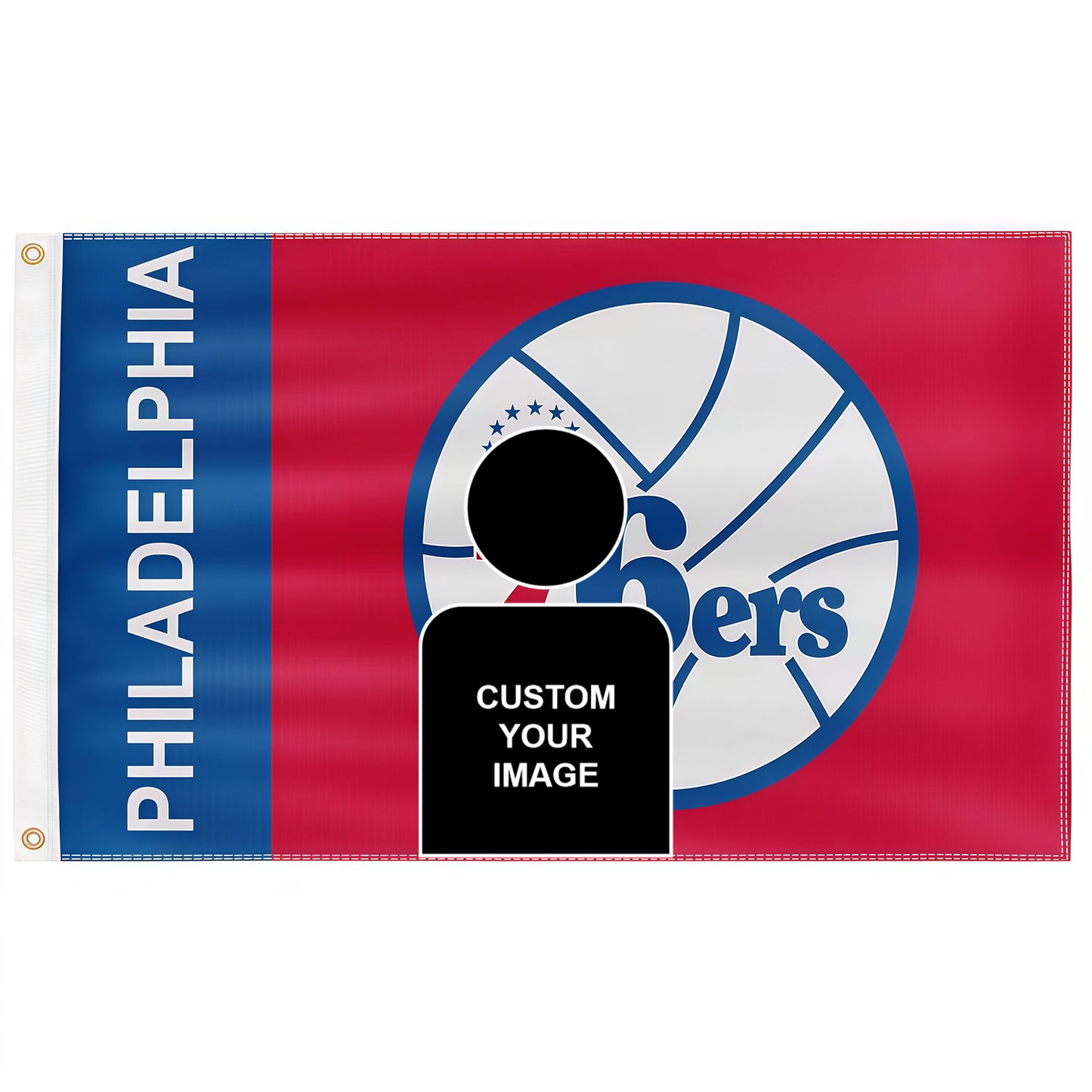 Travis Scott X Philadelphia 76ers Red Flag Custom Image