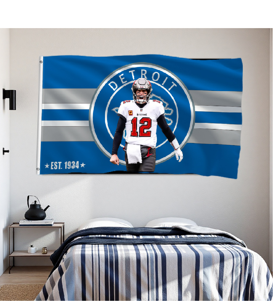 Detroit Lions Flag Custom Image