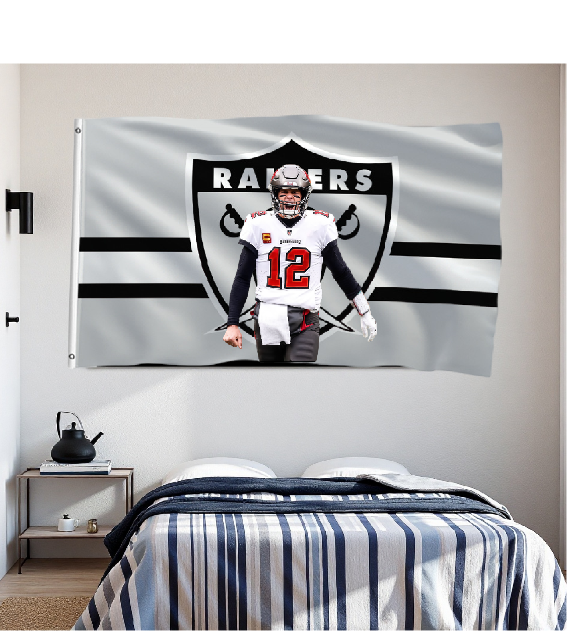 Las Vegas Raiders White Flag Custom Image