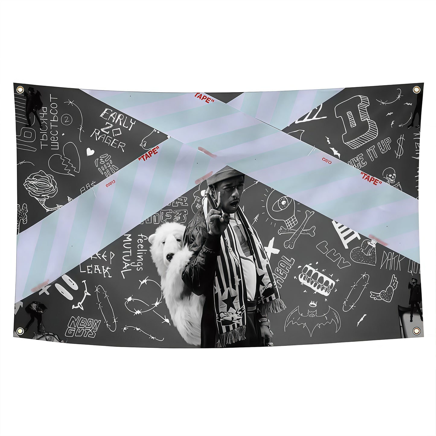 Bandera de rapero Luv Rage Bandera con imagen personalizada