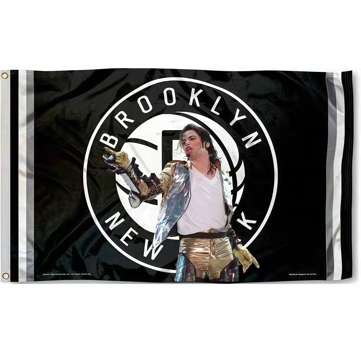 Michael Jackson X Brooklyn Nets Black Flag Custom Image