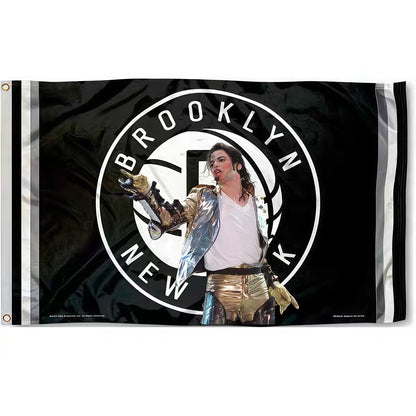 Michael Jackson X Brooklyn Nets Black Flag Custom Image