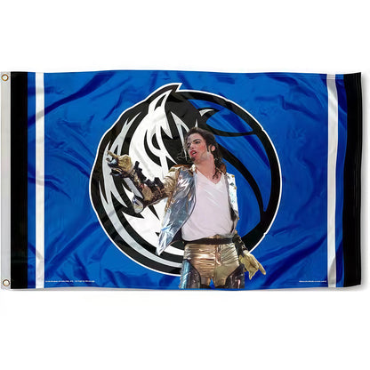 Michael Jackson X Dallas Mavericks Classic Flag Custom Image