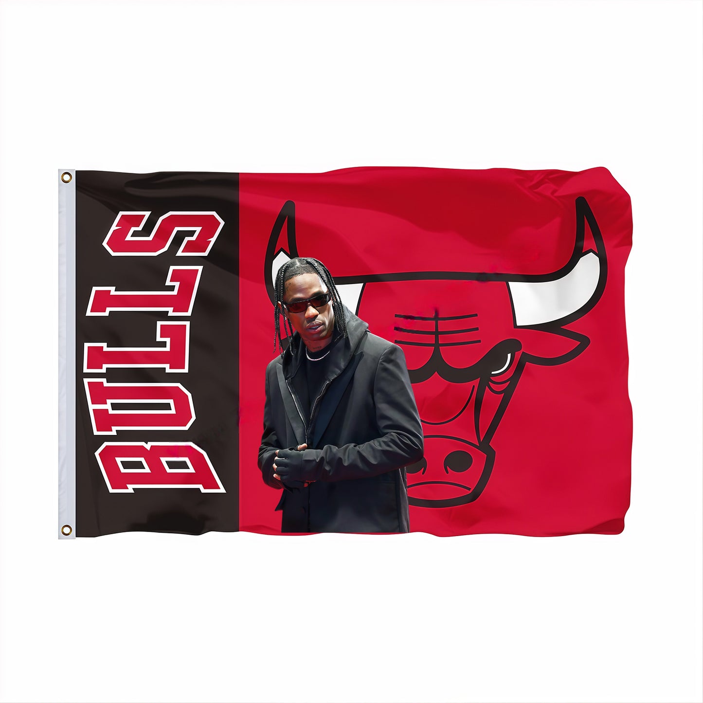 Travis Scott X Chicago Bulls Original Flag Custom Image