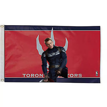 Captain America X Toronto Raptors Classic Flag Custom Image