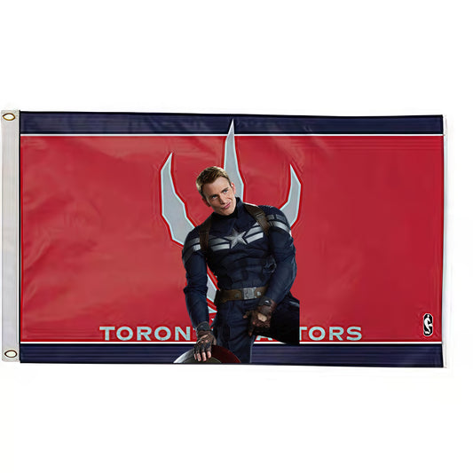 Captain America X Toronto Raptors Classic Flag Custom Image