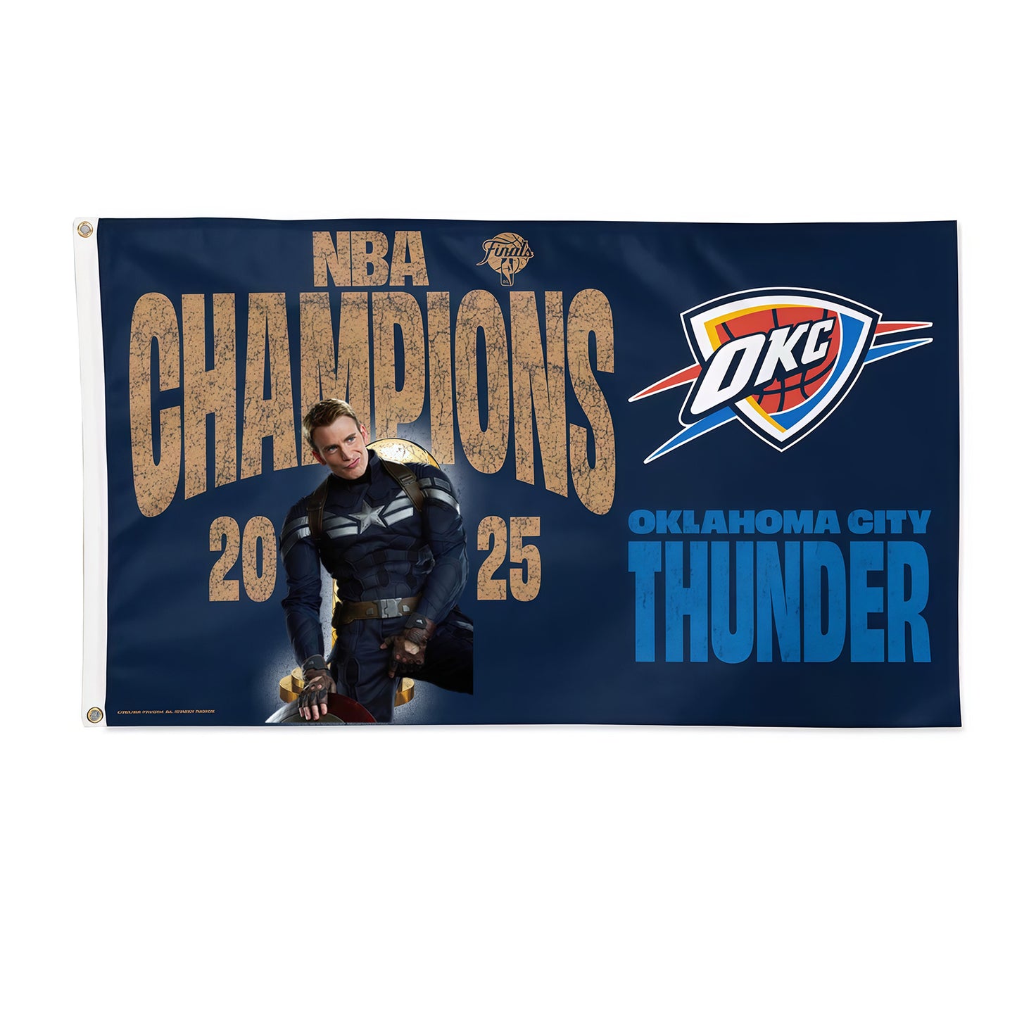 Captain America X Oklahoma City Thunder Champion Flag Custom Image