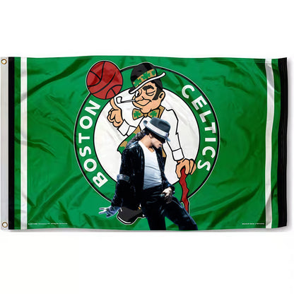 Michael Jackson X Boston Celtics Flag Custom Image