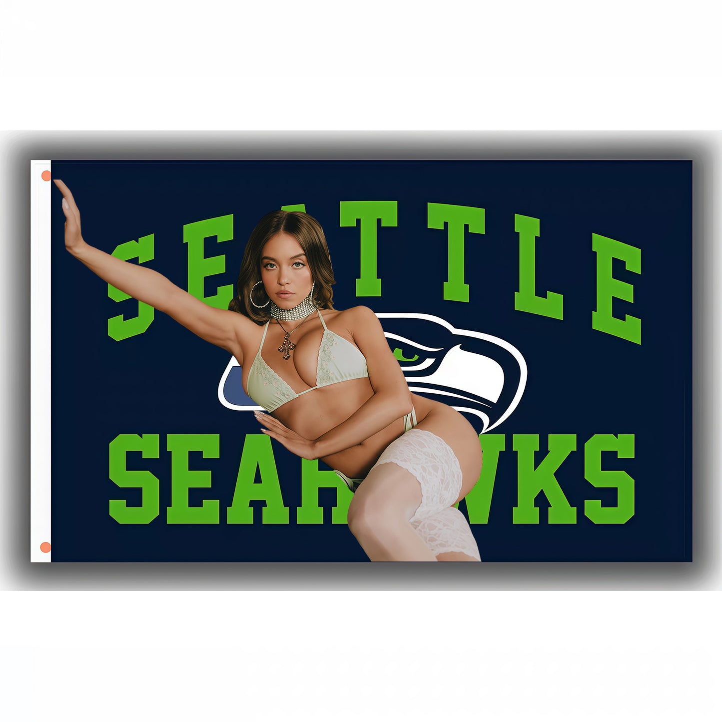 Sydney Sweeney X Seattle Seahawks Classic Flag Custom Image