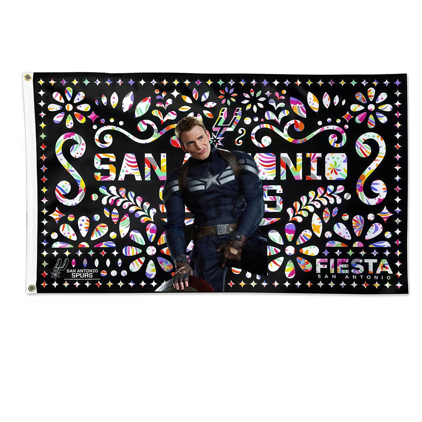 Captain America X San Antonio Spurs Fista Flag Custom Image