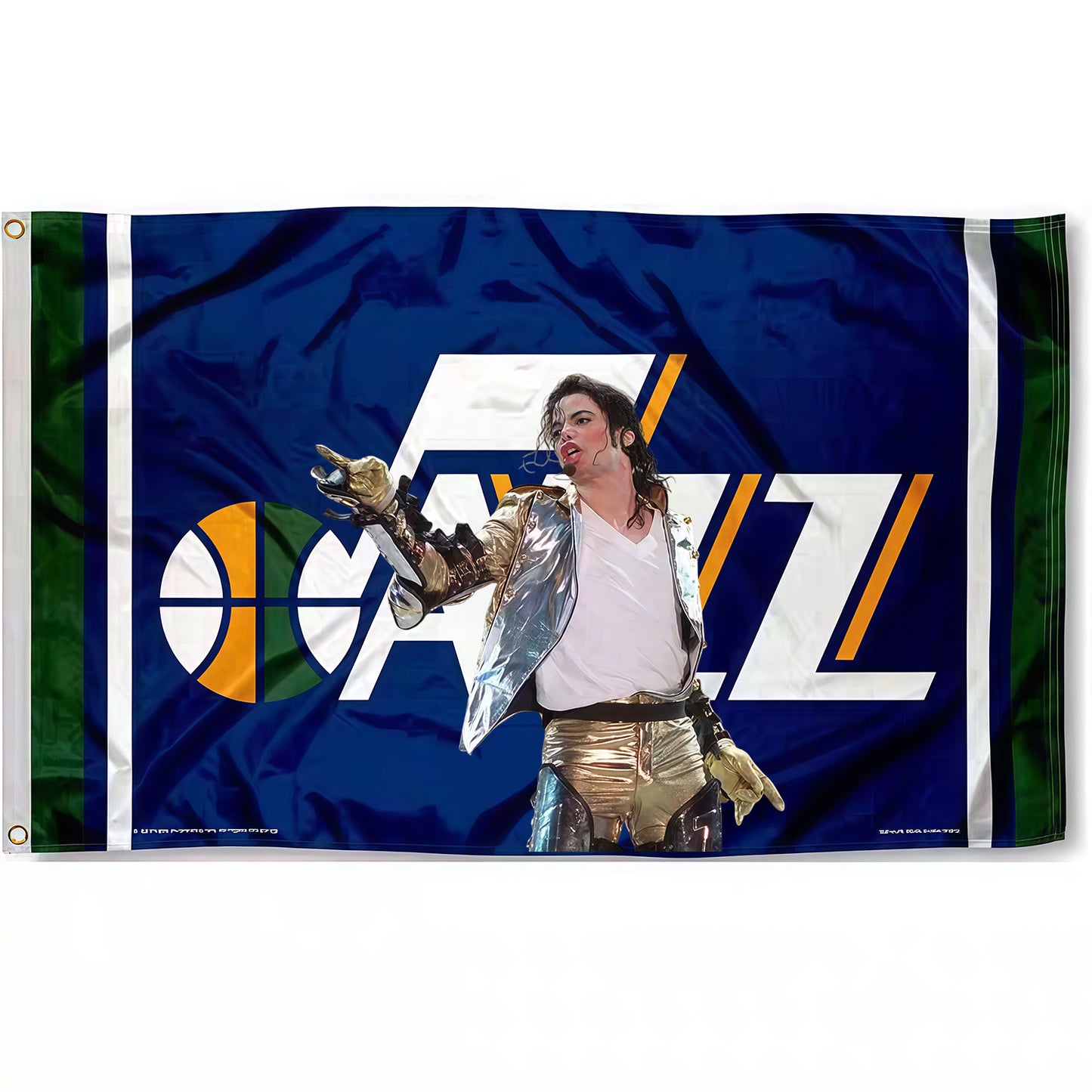 Michael Jackson X Utah Jazz Blue Flag Custom Image