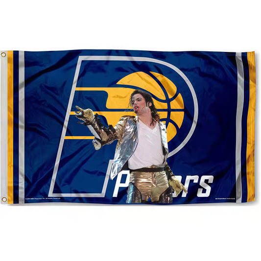 Michael Jackson X Indiana Pacers Blue Flag Custom Image