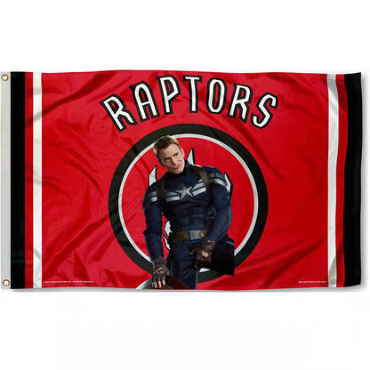Captain America X Toronto Raptors Red Flag Custom Image