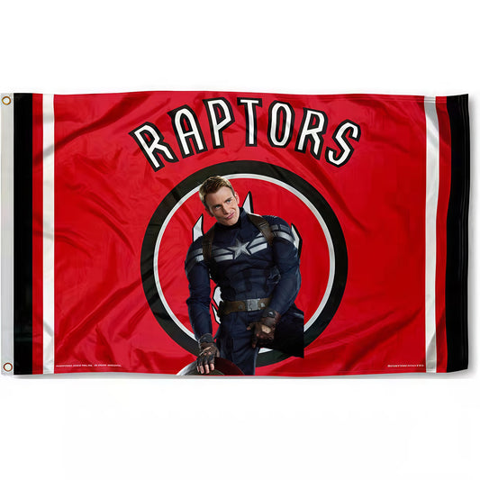 Captain America X Toronto Raptors Red Flag Custom Image