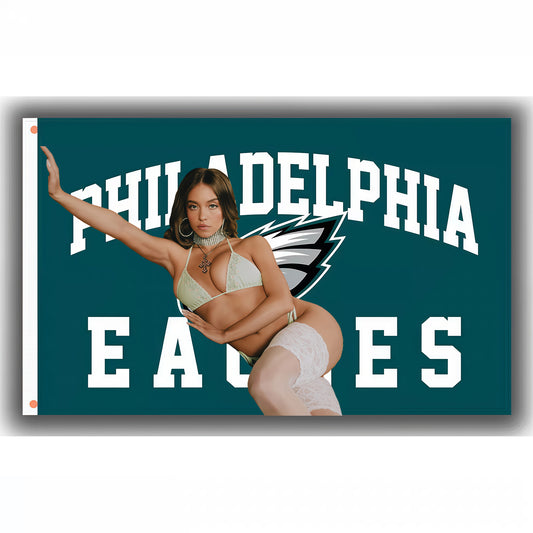 Sydney Sweeney X Philadelphia Eagles Green Flag Custom Image