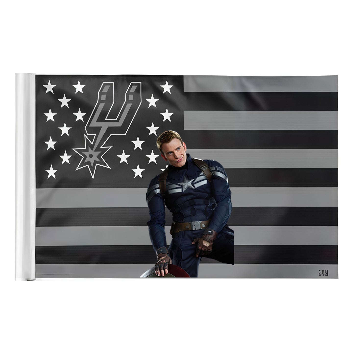 Captain America X San Antonio Spurs Stripe Flag Custom Image