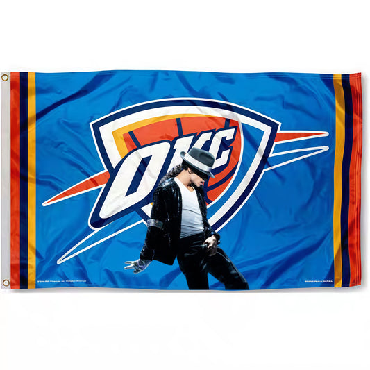 Michael Jackson X Oklahoma City Thunder Flag Custom Image