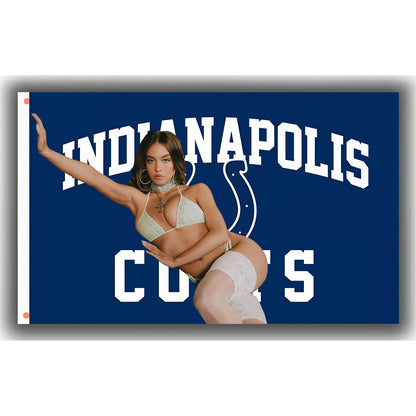 Sydney Sweeney X Indianapolis Colts Blue Flag Custom Image