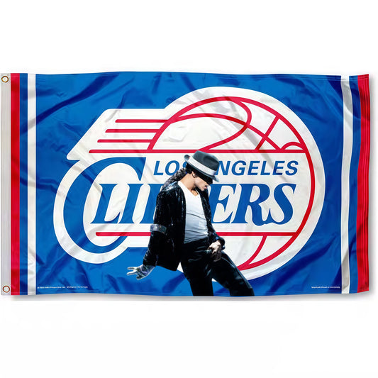 Michael Jackson X Los Angeles Clippers Blue Flag Custom Image