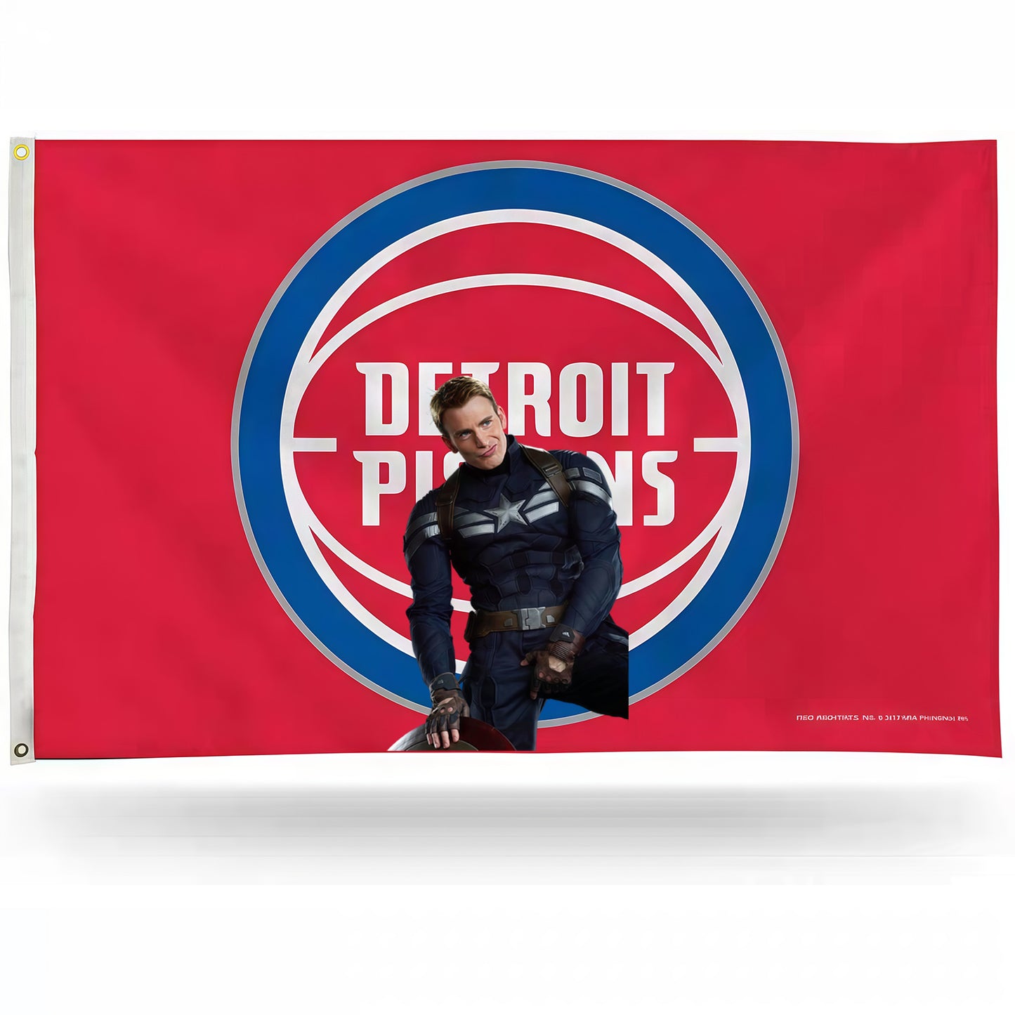 Captain America X Detroit Pistons Red Flag Custom Image