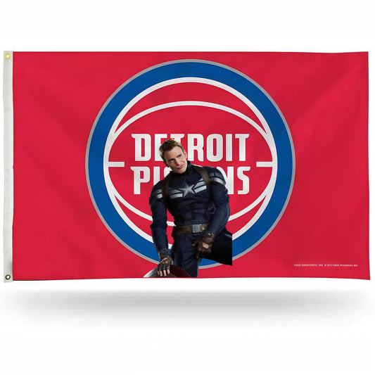 Captain America X Detroit Pistons Red Flag Custom Image