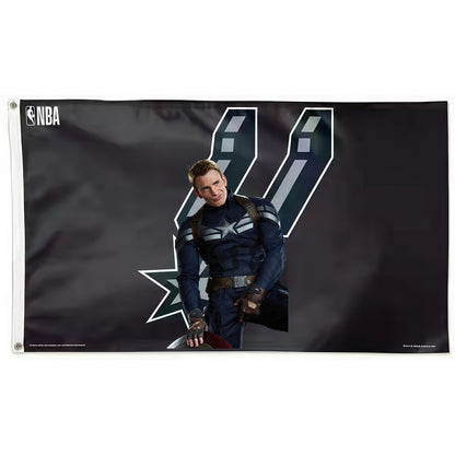 Captain America X San Antonio Spurs Classic Flag Custom Image