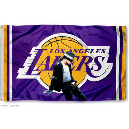 Michael Jackson X Los Angeles Lakers Classic Flag Custom Image