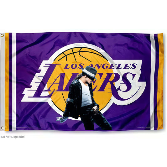 Michael Jackson X Los Angeles Lakers Classic Flag Custom Image