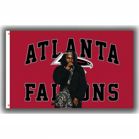 Kendrick Lamar X Atlanta Falcons Red Flag Custom Image