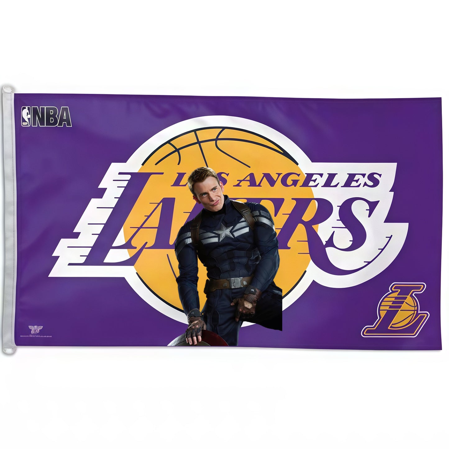 Captain America X Los Angeles Lakers Purple Flag Custom Image