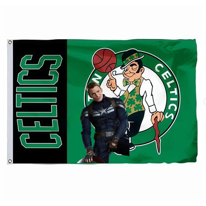 Captain America X Boston Celtics Classic Flag Custom Image