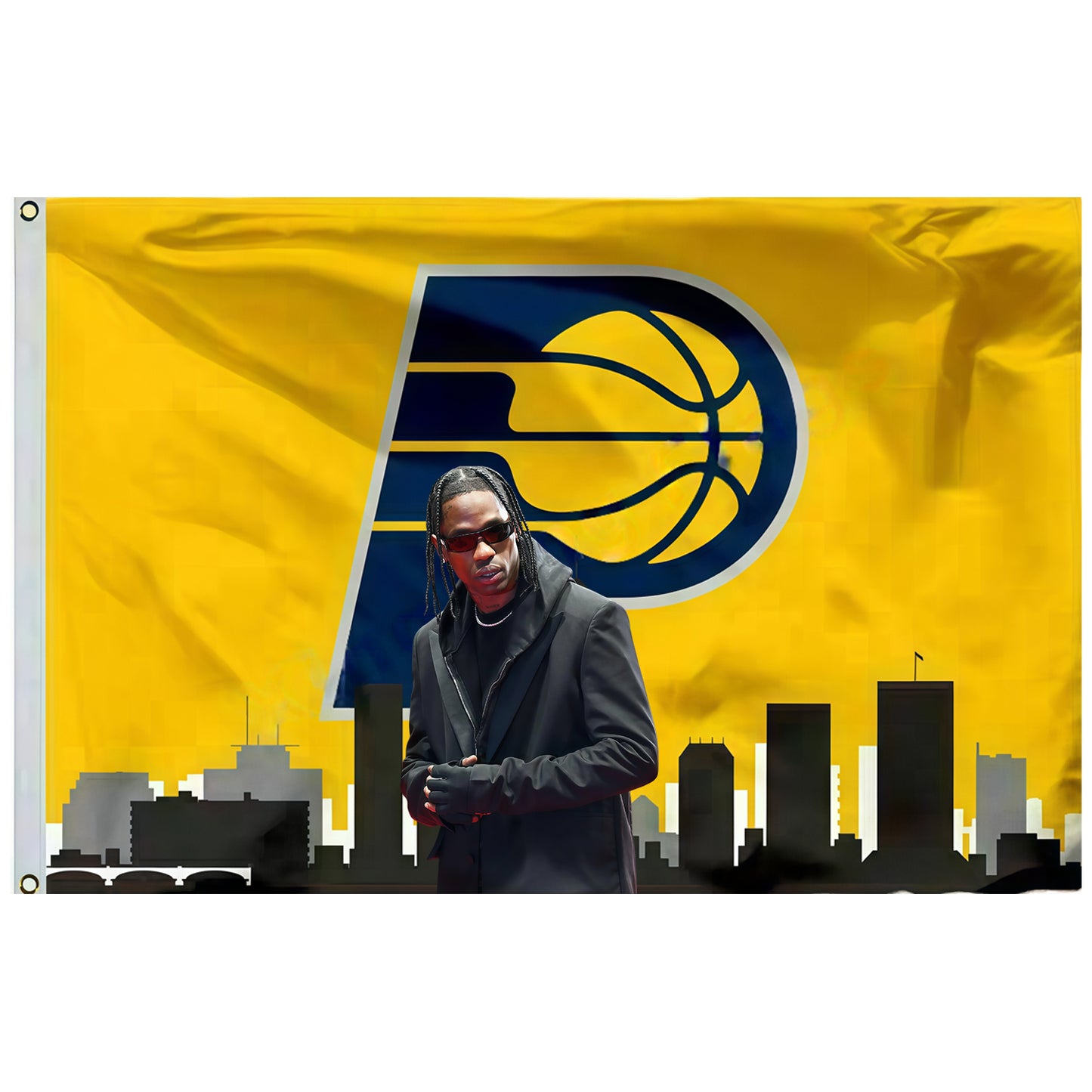 Travis Scott X Indiana Pacers Moden Flag Custom Image