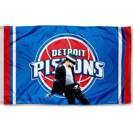 Michael Jackson X Detroit Pistons Blue Flag Custom Image