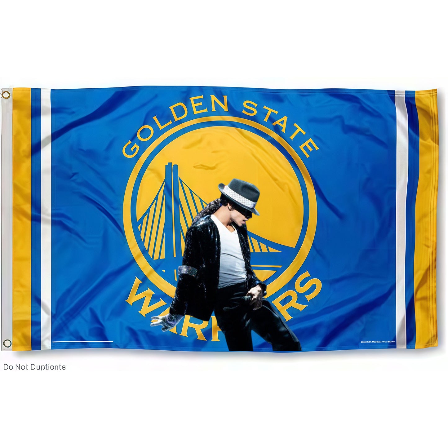 Michael Jackson X Golden State Warriors Blue Flag Custom Image