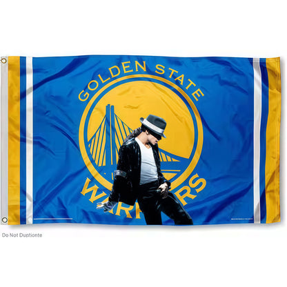 Michael Jackson X Golden State Warriors Blue Flag Custom Image