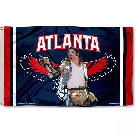 Michael Jackson X Atlanta Hawks Classic Flag Custom Image