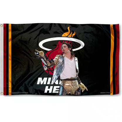 Michael Jackson X Miami Heat Black Flag Custom Image