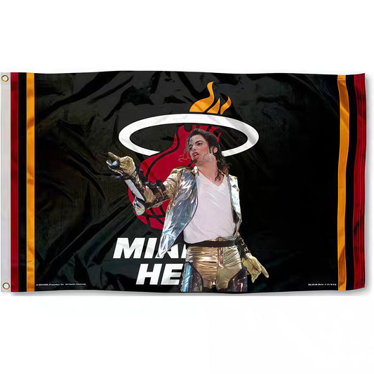 Michael Jackson X Miami Heat Black Flag Custom Image
