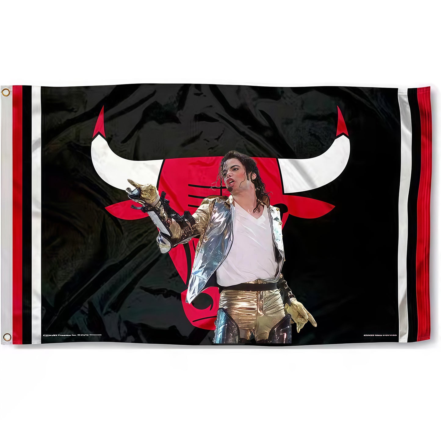 Michael Jackson X Chicago Bulls Black Flag Custom Image