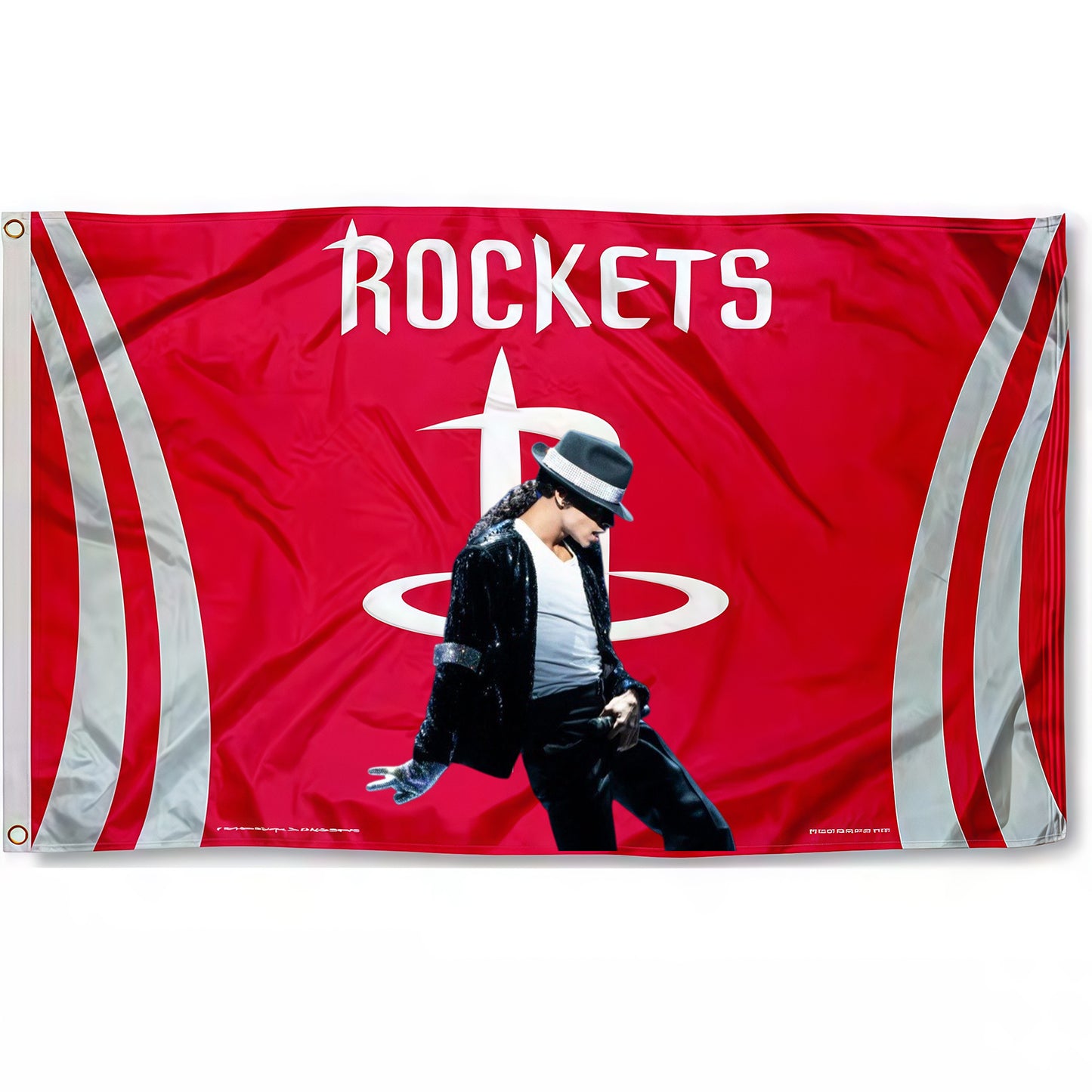 Michael Jackson X Houston Rockets Red Flag Custom Image